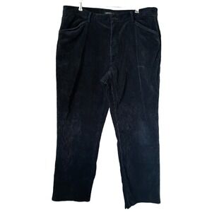 DKNY Mens Corduroy Trousers Pants 36W 29L‎ Mens Straight Leg Navy Blue